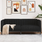 Dvivietė sofa，Poilsio sofa, juodos spalvos, audinys CFE84688