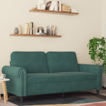 Dvivietė sofa，Poilsio sofa, tamsiai žalios spalvos, 140cm, aksomas CFE76547