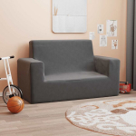 Dvivietė vaiki&scaron;ka sofa，Poilsio sofa, antracito spalvos, mink&scaron;tas pliu&scaron;as CFE62474