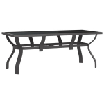 Sodo stalas，Lauko stalas, pilkas ir juodas, 180x80x70cm, plienas ir stiklas CFE850352