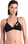 Bikini vir&scaron;us Arena Team Swim Top Tie Back Solid Black