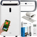 Mobilus oro kondicionierius su &scaron;ildymo, drėgmės surinkimo ir vėdinimo funkcijomis EBERG VIGO V47E1, 4,7 kW, Wi-Fi, iki 75 m&sup2;, A energijos klasė, su pultu ir lango tarpine