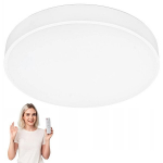 Balta LED lubų lempa 70W apvali 50 cm &ndash; plafonas su pulteliu, 3 &scaron;viesos spalvos
