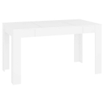 Valgomojo Stalas，Virtuvės stalas, baltas, 140x74,5x76cm, perdirbta mediena CFE87579