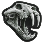 3D Emblema Sena Tigro Kaukolė PVC M-Tac Balta