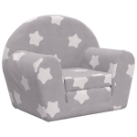 Vaiki&scaron;ka sofa，Vaikų sofa-lova, pilka, mink&scaron;tas pliu&scaron;as, su žvaigždėmis CFE46170