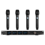 &bdquo;Power Dynamics PD524 UHF&ldquo; belaidžių mikrofonų rinkinys su 4 rankiniais mikrofonais