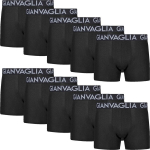 GIANVAGLIA 023 Black &ndash; vyri&scaron;kos klasikinės juodos medvilninės ir elastingos boxer tipo apatinės kelnės, kvėpuojančios, XL-3XL, kasdieniam naudojimui