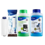 &bdquo;Aqualogis&ldquo; serviso rinkinys &bdquo;Delonghi&ldquo; kavos aparatams su AL-S002 filtru, universaliu nukalkintoju 250 ml ir &bdquo;Latteo&ldquo; pieno cirkuliacijos skysčiu 250 ml