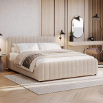 Lova SOMNELLA + Čiužinys SAPNAS 2 XL|120x200|Smėlio #3|Boucle