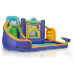 Pripučiamas vaiki&scaron;kas batutas su vandens čiuožykla KiNDi DPZ006 spalvotas, Multicolor