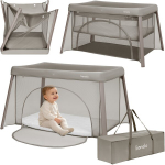 Kelioninė lovytė 2in1 su 4 cm čiužiniu iki 36 mėn. Lionelo Mila Beige Taupe
