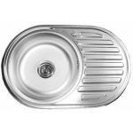 Nerūdijančio plieno plautuvė D7750PF de&scaron;inė SATIN su sifonu