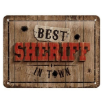 Nostalgic Art metalinė lentelė Best Sheriff in Town, 15x20 cm