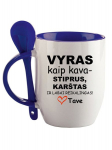 Puodelis su &scaron;auk&scaron;teliu &bdquo;Vyras kaip kava...&ldquo;