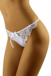 Seksualios kelnaitės su juostele WOL-BAR Pavana moterims, baltos spalvos, S