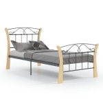 Lovos rėmas vidaXL, juodos spalvos, 90x200cm, metalas