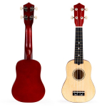Vaiki&scaron;ka medinė ukulele gitara su 4 stygomis Ecotoys, ruda / smėlio spalvos
