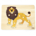 Medinė dėlionė vaikams - Liūtas Puzzle Viga