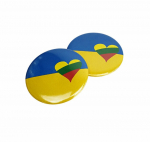 Įsegamas ženkliukas su Ukrainos vėliavos spalvomis &bdquo;Ukraina&ldquo;