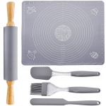 Virimo rinkinys virtuvei, silikoninis kilimėlis te&scaron;lai, pica, te&scaron;los vyniotinis, peilis