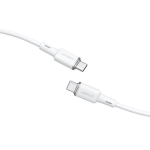 USB-C kabelis 60W 20V 3A 1.2m, baltas