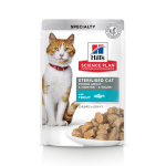 Hill's Science Plan Sterilised Cat Young Adult ėdalas katėms su upėtakiu, 12 x 85 g