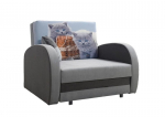 Miegamasis fotelis Lola Cats, pilka/grafito