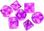 Kri&scaron;tolinių kauliukų rinkinys Rebel RPG Dice Set - Crystal - Violet