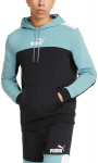 Džemperis vyrams Puma Ess+ Block Hoodie Black Mint 847428, mėlynas