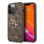 Guess 4G Big Metal Logo dėklas, skirtas iPhone 13 Pro Max (rudas)