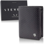 Vyri&scaron;ka odinė piniginė Stevens 326 Carbon, juoda