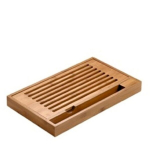 Bambukinė pjaustymo lentelė duonai su padėklu ir vieta peiliui, 40x24x4cm