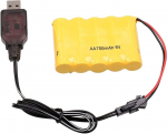 1 vnt. įkraunamų 6 V 700 mAh AA Ni-CD baterijų SM 2P ki&scaron;tukas žaislų maitinimo bankui + USB kabelis