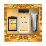 Rinkinys Bi-es Gold Men vyrams: tualetinis vanduo EDT, 90ml + 15ml + du&scaron;o želė, 50 ml