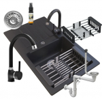 Granitinė virtuvės plautuvė Granitan, juoda