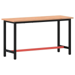 Vidaxl darbastalis, 150x55x81,5cm, bukmedžio masyvas ir metalas
