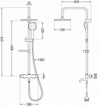Vonios-du&scaron;o sistema su termostatu Mexen pilkas
