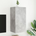 Sieninė tv spintelė su led lemputėmis, betono, 40,5x35x80cm