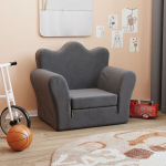 Vaiki&scaron;ka sofa-lova, antracito spalvos, mink&scaron;tas pliu&scaron;as