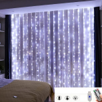 LED užuolaidų girlianda su pulteliu, Baltas