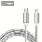 Greito Krovimo Kabelis: USB-C Į Type C LED Ekranu., Sidabrinis