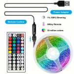 LED lempučių juosta: 20m, 16 mln. spalvų, 44 klavi&scaron;ų pultas, USB., 3,28 pėdos / 1 metras