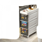 Universalus Plonas Sandėliavimo Spintelė Su Stalčiais, Juoda