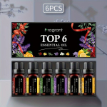 Kvapnių Aromaterapinių Aliejų Rinkinys - 10ML Kiekvienas, 6 butelių dovanų dėžutė vaisinė