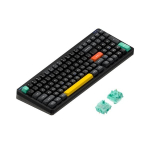 Belaidė Mechaninė Klaviatūra NuPhy Halo96 V2, QMK/VIA, QWERTY US, 2.4Ghz/Bluetooth, Hot-swap, RGB, Obsidian Black, Mint Switch