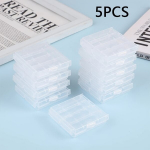 5 vnt. Skaidrus Plastikinis Baterijų Dėklas AA/AAA ,  Skaidrus