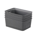 4/6vnt Plastikinės Pintos Laikymo Dėžės Krep&scaron;eliai Namams , pilka