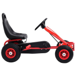 vidaXL Pedalais minamas kartingas su pneumat. padang., raudonas