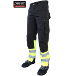 Darbo kelnės Pesso Canvas HI-VIS, juodos